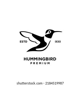 Hummingbird black silhouette logo icon design illustration