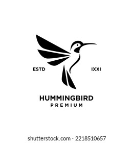 Hummingbird black silhouette logo - Design-Symbol