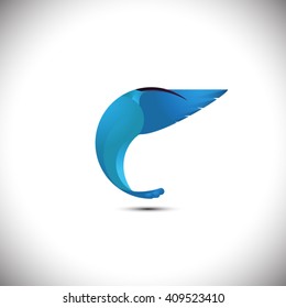 Hummingbird blue color logo vector design