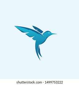 Hummingbird Blue Nature Creative Modern Logo