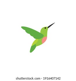 Hummingbird cartoon icon, vector on a white background