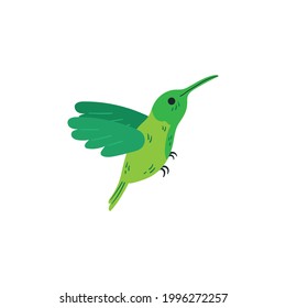Un vector de caricatura de Hummingbird sobre un fondo blanco