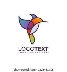 hummingbird colibri bird colorful company logo