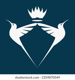 plantilla de logotipo del escudo decorativo de aves colibri colibri