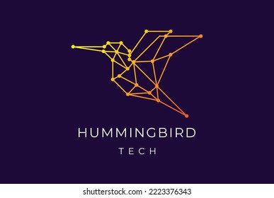 Hummingbird Colibri Bird Digital Circuit Chip für Smart Tech-Logo