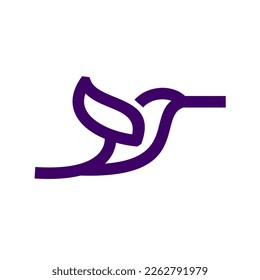 hummingbird colibri bird logo icon line abstract outline monoline vector illustration