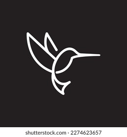 hummingbird colibri bird logo symbol line abstrakt umrissen monoline vektorgrafik. abstraktes Nektar-Vogellogo