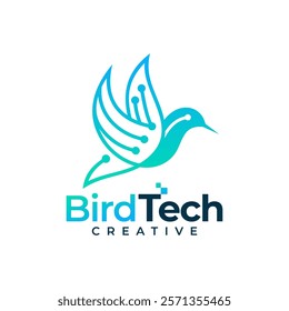 Hummingbird Colibri Logo Template, Technology, Smart, Future, Logo Design Vector.