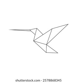 Hummingbird Colibri Polygonal Lines, can use for Logo, Pictogram, Bird Figure, Website, Apps, or Graphic Design Element. Vector Illustration