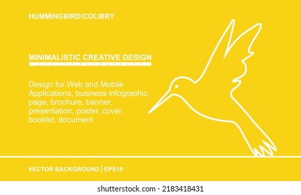 Hummingbird or Colibry Design for Web and Mobile Applications, business infographic, page, brochure, banner, presentation, poster, cover, booklet, document. Vector eps10