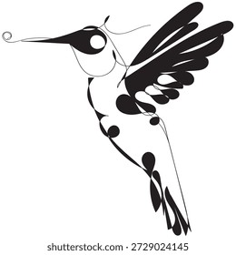 Hummingbird durchgehende Linie Zeichnung Linie Zeichnung Kunst