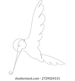 Hummingbird durchgehende Linie Zeichnung Linie Zeichnung Kunst