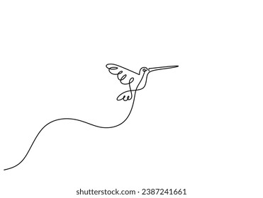Hummingbird ist eine zusammenhängende Kunstzeichnung. Vektorgrafik einzeln. Minimalistisches Design handgezeichnet.