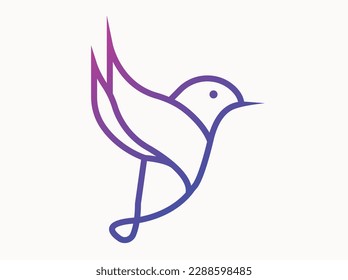 Hummingbird, Creative, digital abstract and bird colorful icon. Illustration