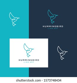 Hummingbird design logo inspiration with a line style