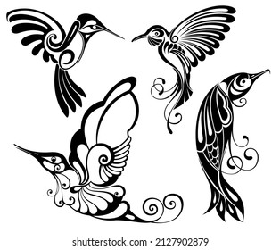 Dibujo vectorial de diseño Hummingbird, plantilla de logotipo Creative Hummingbird, símbolo de icono