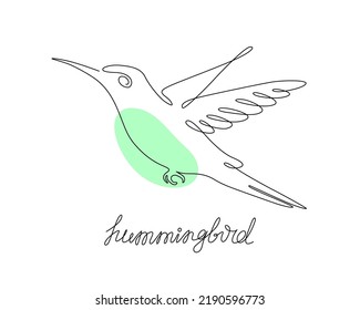 Un colibrí dibujado en una línea.