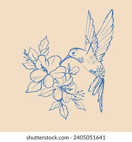 Kolibris im Flug, Vektorgrafik