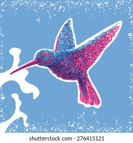 Hummingbird and Flower Card