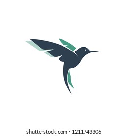 Logotipo del vector comercial Hummingbird Fly Creative Silhouette 