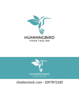 Hummingbird volando, concepto de logotipo abstracto