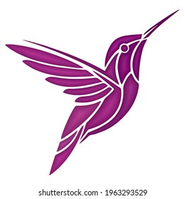 Hummingbird Flying Vector Illustration. Colibri Logo Template Design. Logo Of A Bird.eps
