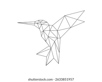 hummingbird geometric symbol icon design vector isolated on transparent background