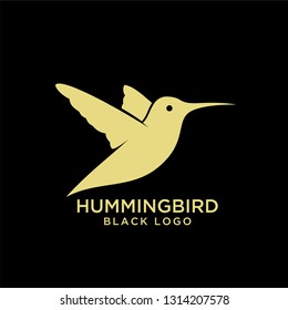 hummingbird gold logo icon designs vector illustration