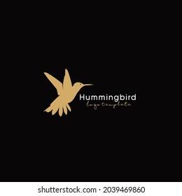 Imagen vectorial del logotipo de oro de Hummingbird