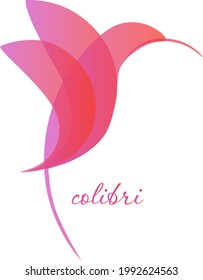 Colibrí en gradiente para logotipo o icono