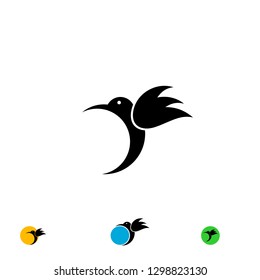 hummingbird graphic vector, bird silhouette logo design.