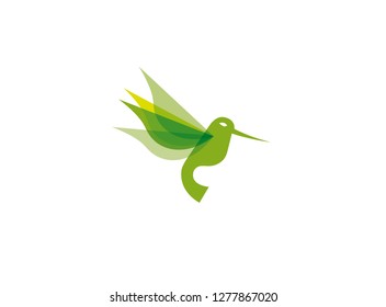 Hummingbird Green flying Logo