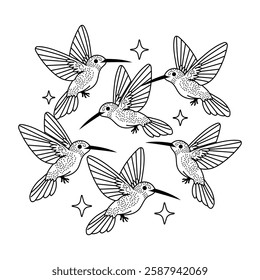 Hummingbird Group illustration in vintage style