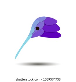 Hummingbird head, 3D effect cut out paper with layers