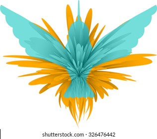 Hummingbird hovering over a flower 