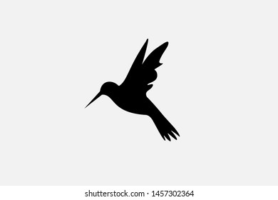 Hummingbird icon. Flat vector illustration in black on white background