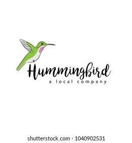 Hummingbird icon or logo. EPS10 vector illustration.