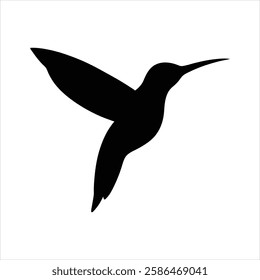 Hummingbird Icon Silhouette Vector Bird Illustration Minimalist Flying Hummingbird Logo Design