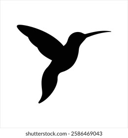 Hummingbird Icon Silhouette Vector Bird Illustration Minimalist Flying Hummingbird Logo Design