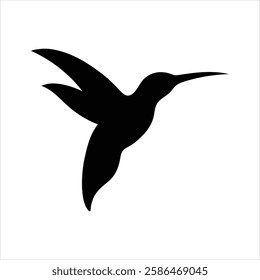 Hummingbird Icon Silhouette Vector Bird Illustration Minimalist Flying Hummingbird Logo Design