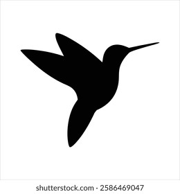 Hummingbird Icon Silhouette Vector Bird Illustration Minimalist Flying Hummingbird Logo Design