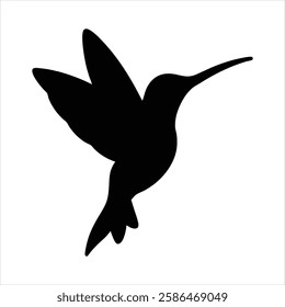 Hummingbird Icon Silhouette Vector Bird Illustration Minimalist Flying Hummingbird Logo Design