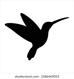 Hummingbird Icon Silhouette Vector Bird Illustration Minimalist Flying Hummingbird Logo Design