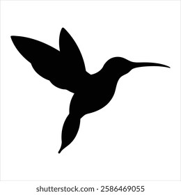 Hummingbird Icon Silhouette Vector Bird Illustration Minimalist Flying Hummingbird Logo Design