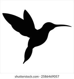 Hummingbird Icon Silhouette Vector Bird Illustration Minimalist Flying Hummingbird Logo Design