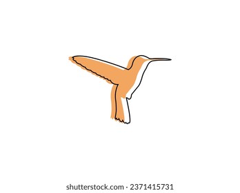Hummingbird icon silhouette vector illustration. abstract colorful hummingbird vector line art minimal bird line logo icon illustration. Simple hummingbird line logo icon design vector illustration.