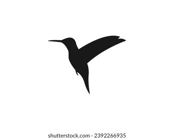 Hummingbird icon silhouette vector illustration. Flat vector hummingbird icon symbol sign. vector Silhouette on white background. Isolated hummingbird on white background. Bird silhouette icon .