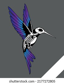 Hummingbird illustration in different facets.