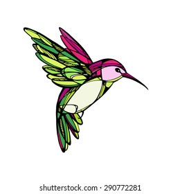 Humming-bird. Isolated vector