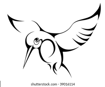 hummingbird isolated in a white background